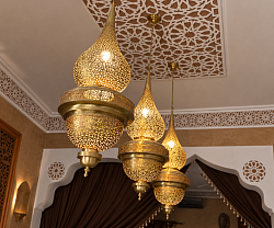 Dining room lamps from the Gambra Palace, handcrafted in Morocco
