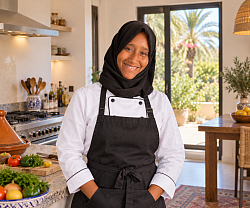 Mariam, a young Berber cook, who took care of the meals for the entire team during the work.