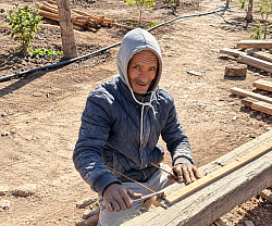 Abdoula, Berber head mason and tiler, still at our service after more than two years of loyal service.